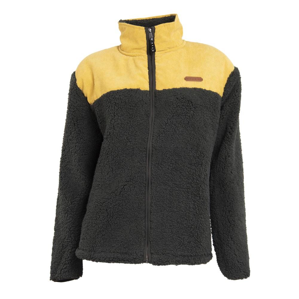 Poleron Women Sherpa Black Yellow