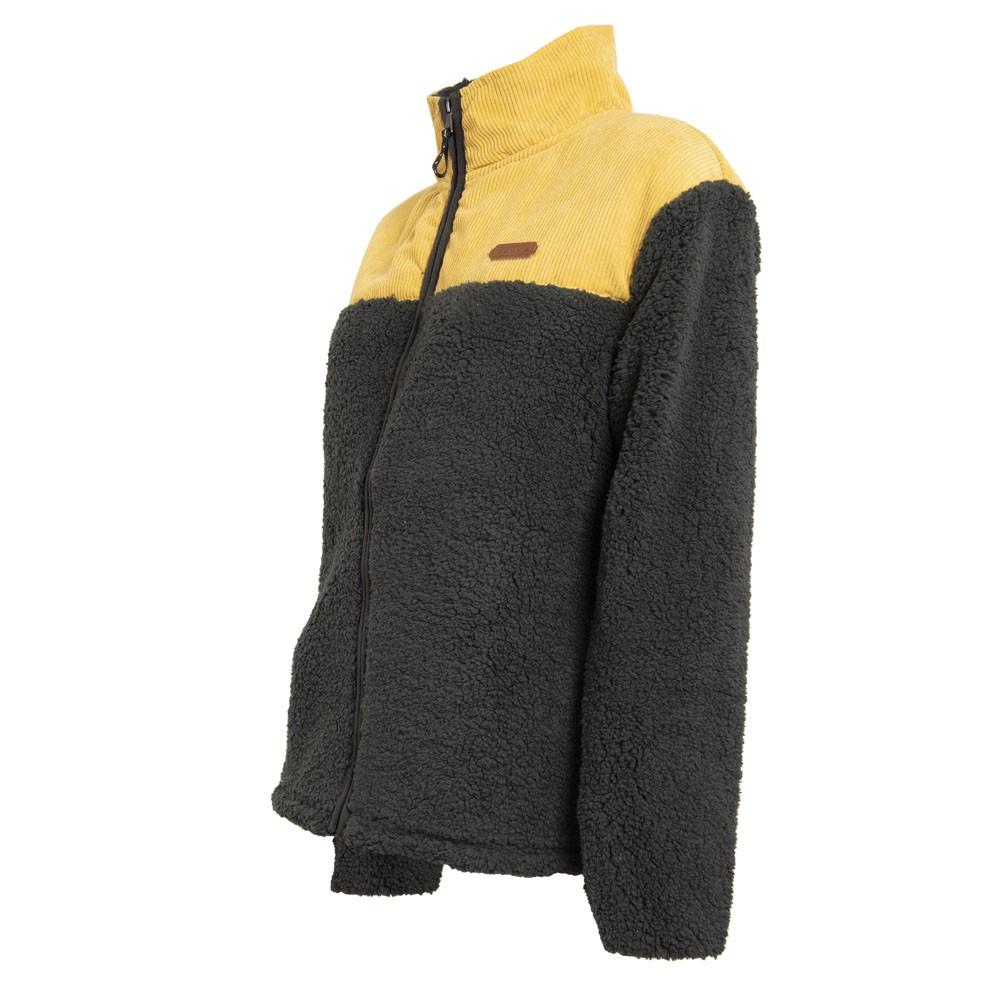 Poleron Women Sherpa Black Yellow