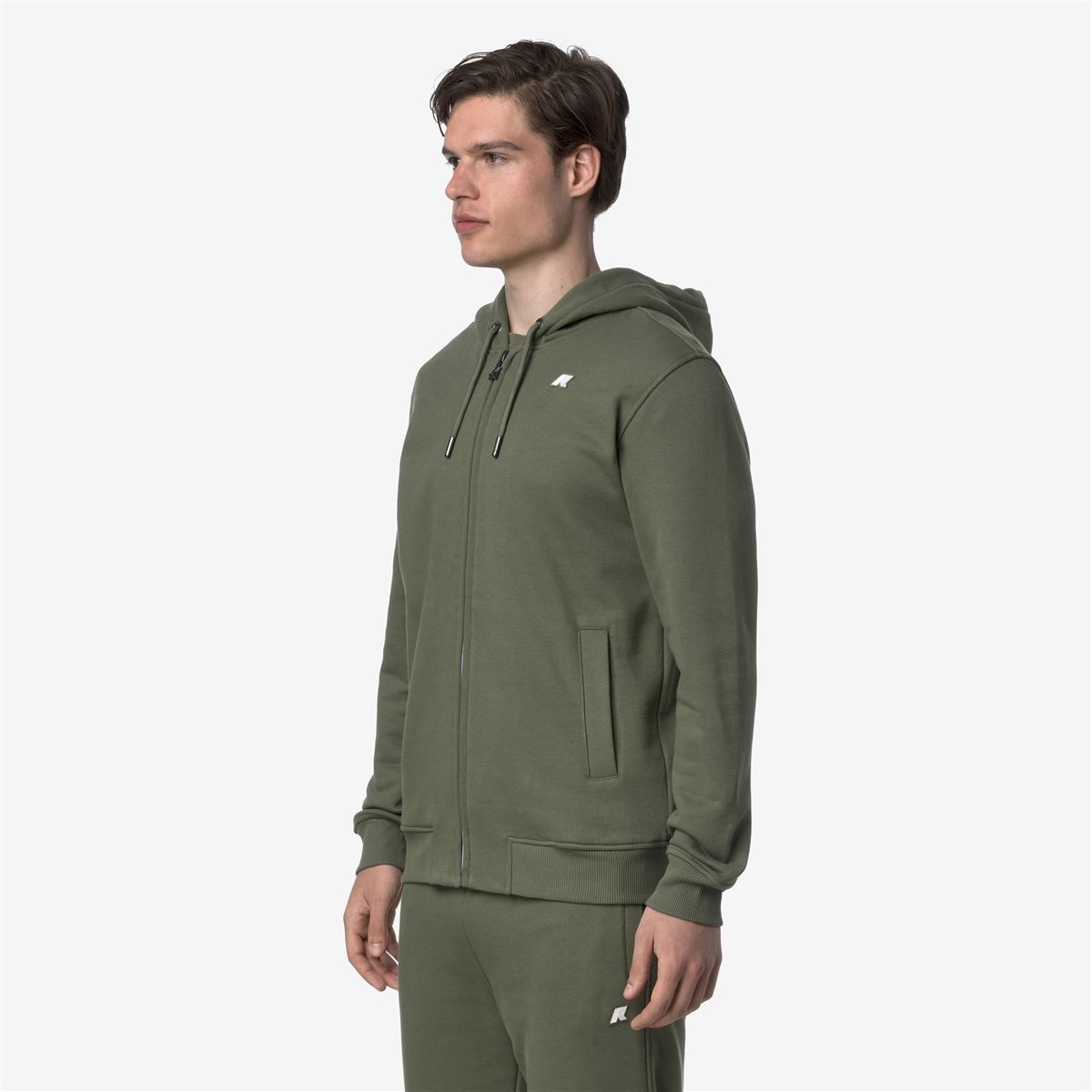 Poléron K-Way Men Anthony French Terry Green Lichen
