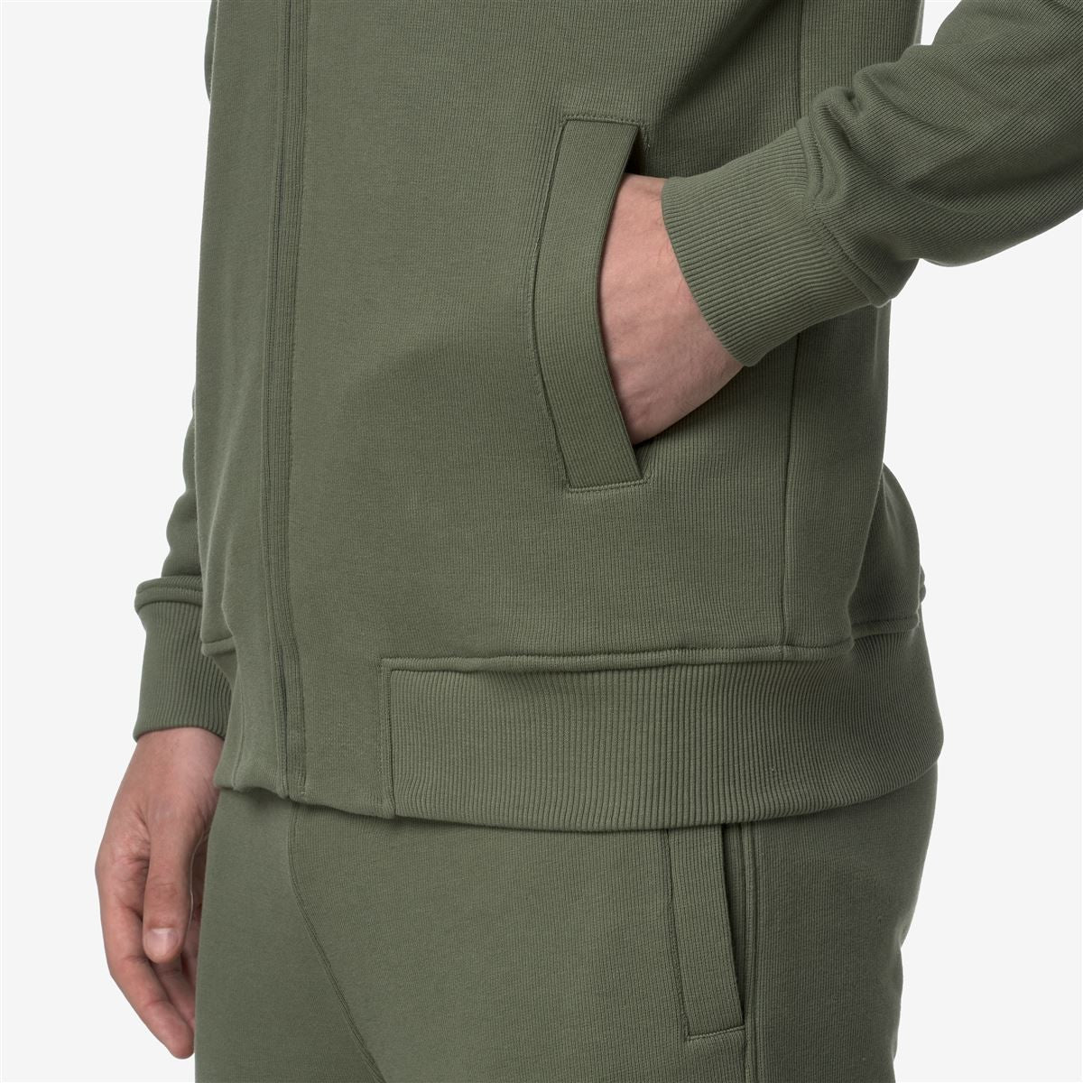 Poléron K-Way Men Anthony French Terry Green Lichen