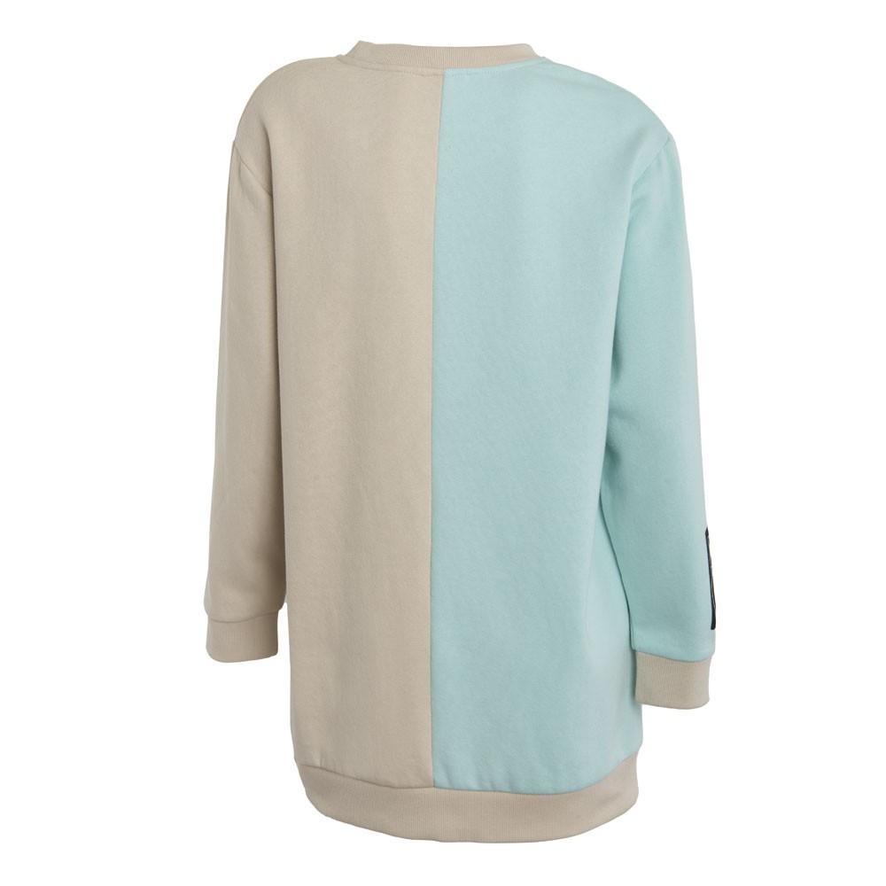 Poleron Women Oversize Split Grey Aqua