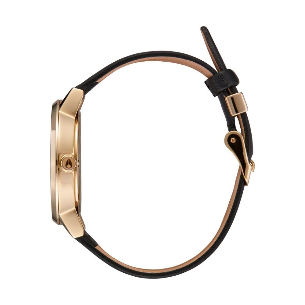 Reloj Kensington Leather Gold Bar Black