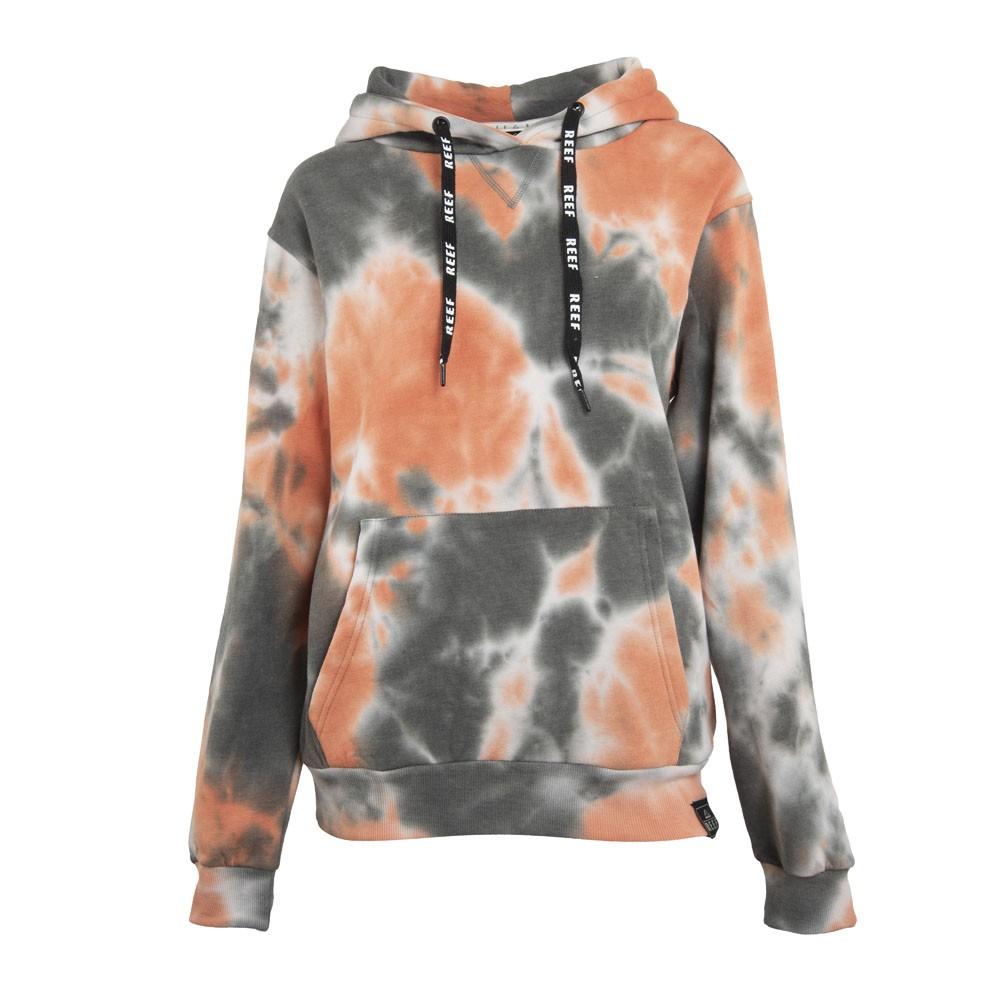 Poleron Women Tiedye Black Orange White Hoodie