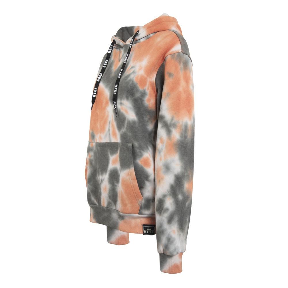 Poleron Women Tiedye Black Orange White Hoodie