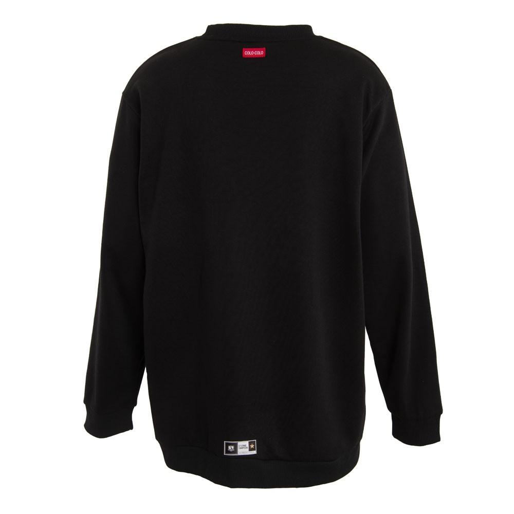 Poleron Crew Colo Colo Urbano "Letters" Cuello Alto Negro