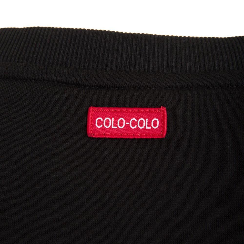 Poleron Crew Colo Colo Urbano "Letters" Cuello Alto Negro