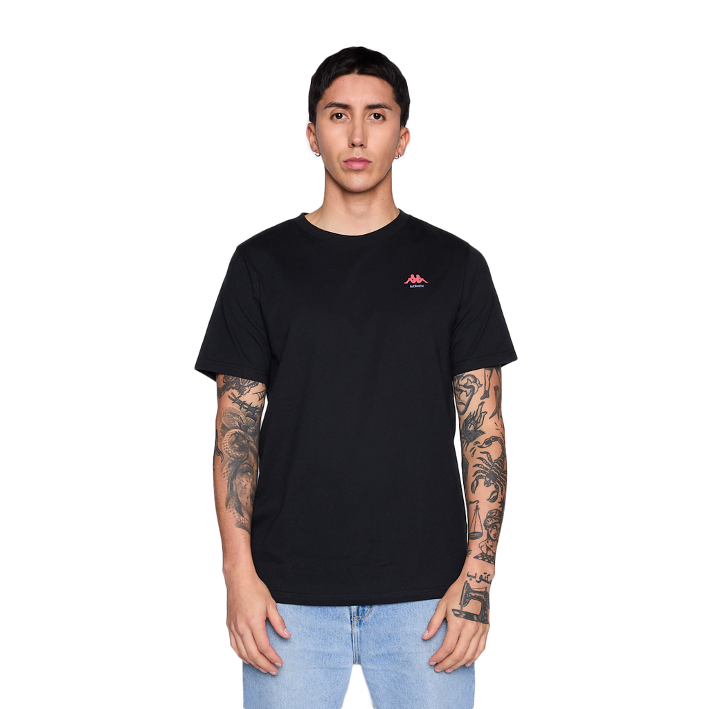 Polera Kappa Men Black Omini Fuchsia