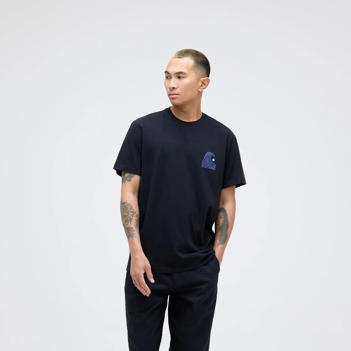 Polera Stance Stacked Swell Black
