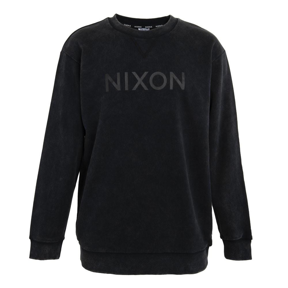 Poleron Men Crew All Black Logo Front