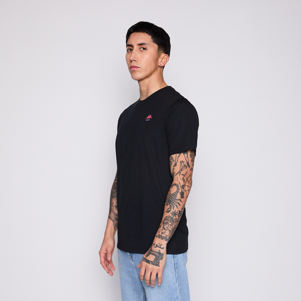 Polera Kappa Men Black Omini Fuchsia