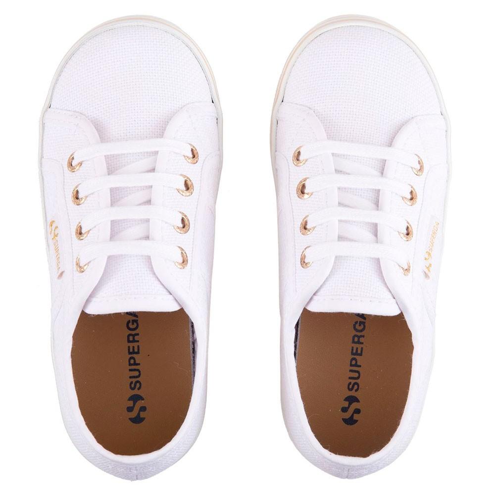 Zapatilla 2730 Kids PRINT Platform White Gold Superga