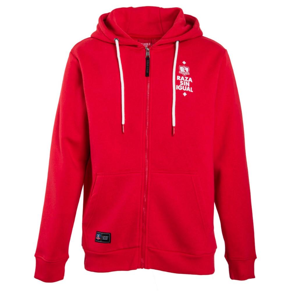 Poleron Colo Colo Urbano Zipper "Raza Sin Igual" Rojo