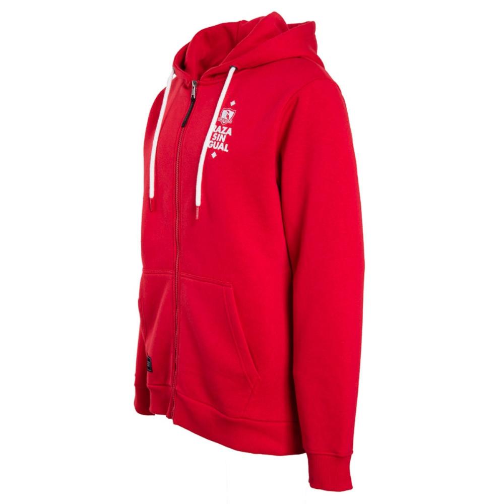 Poleron Colo Colo Urbano Zipper "Raza Sin Igual" Rojo