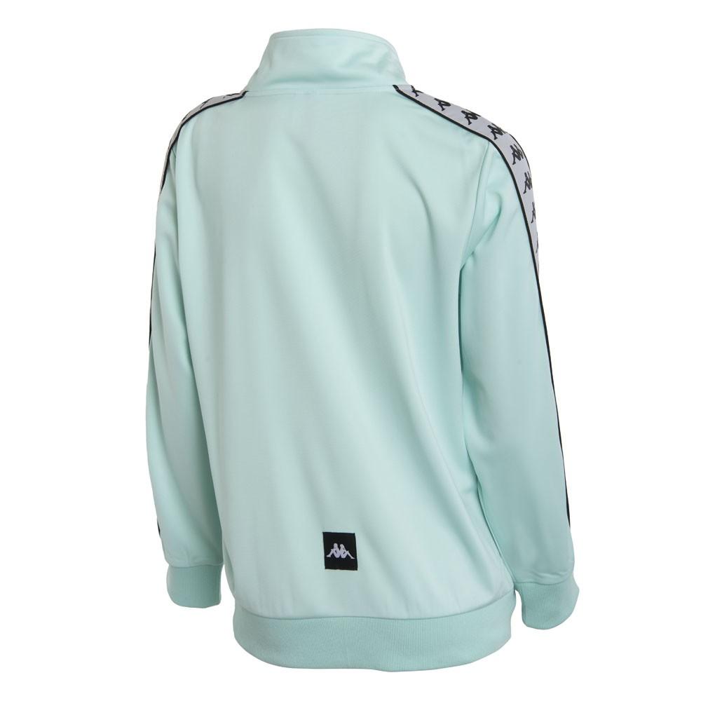 Poleron Women Full Zipper Banda Turquoise White