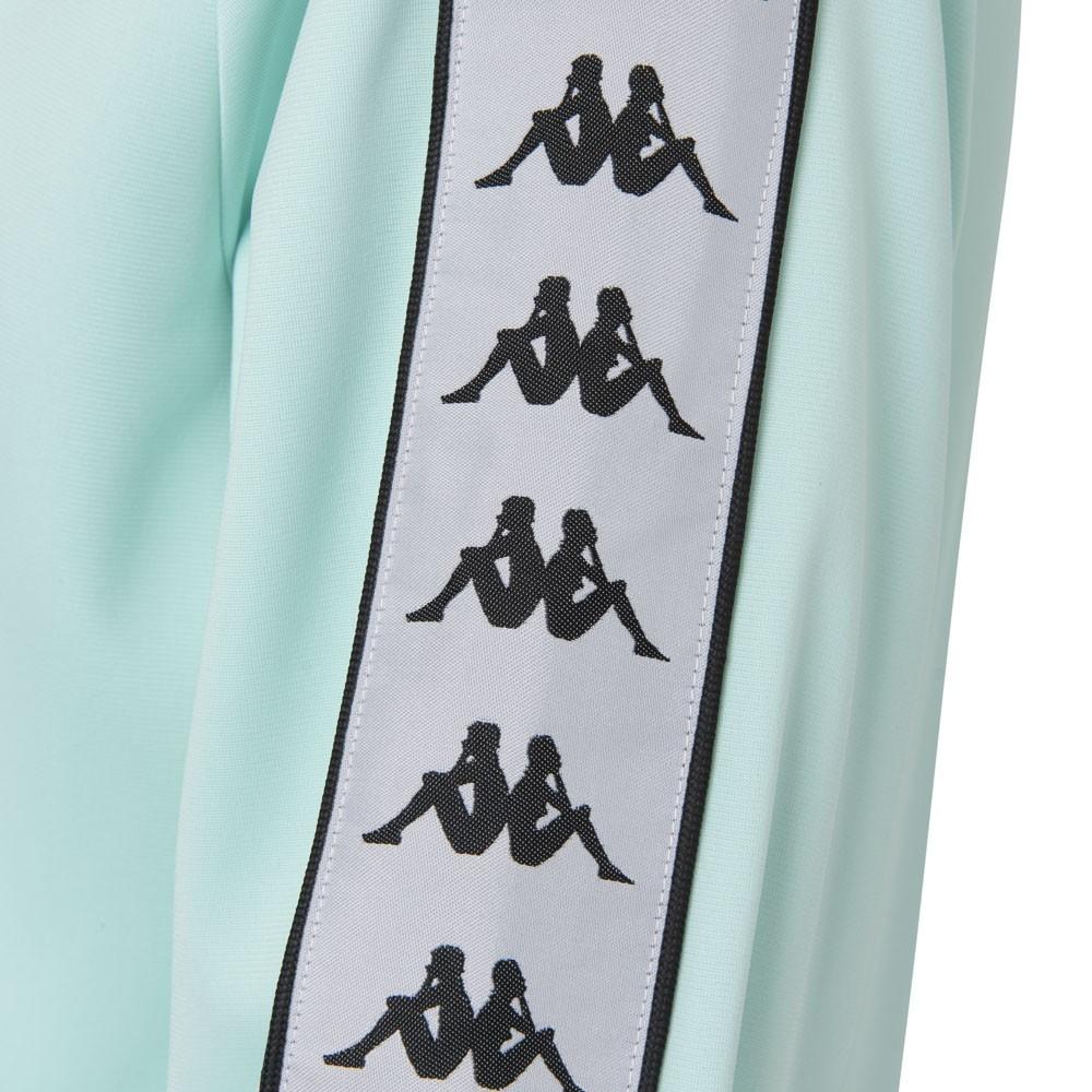 Poleron Women Full Zipper Banda Turquoise White