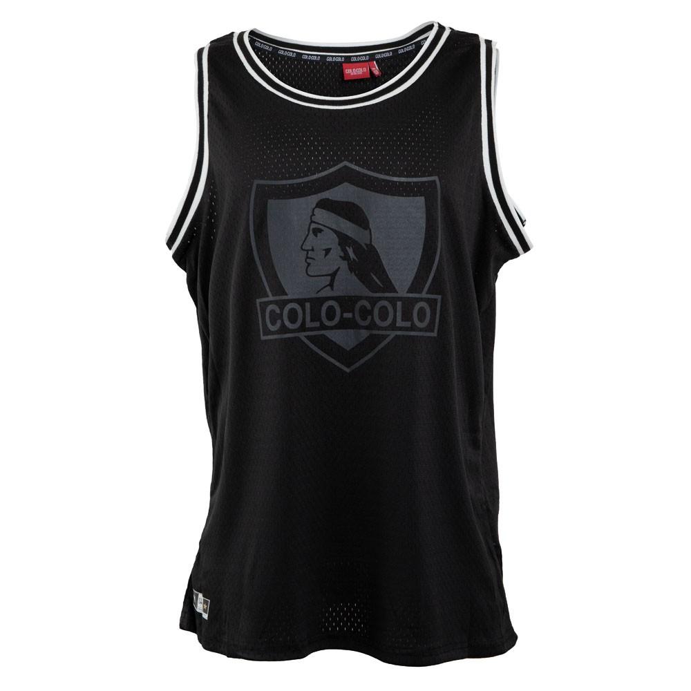 Polera Colo Colo Urbano tank "Escudo Gris" Negra