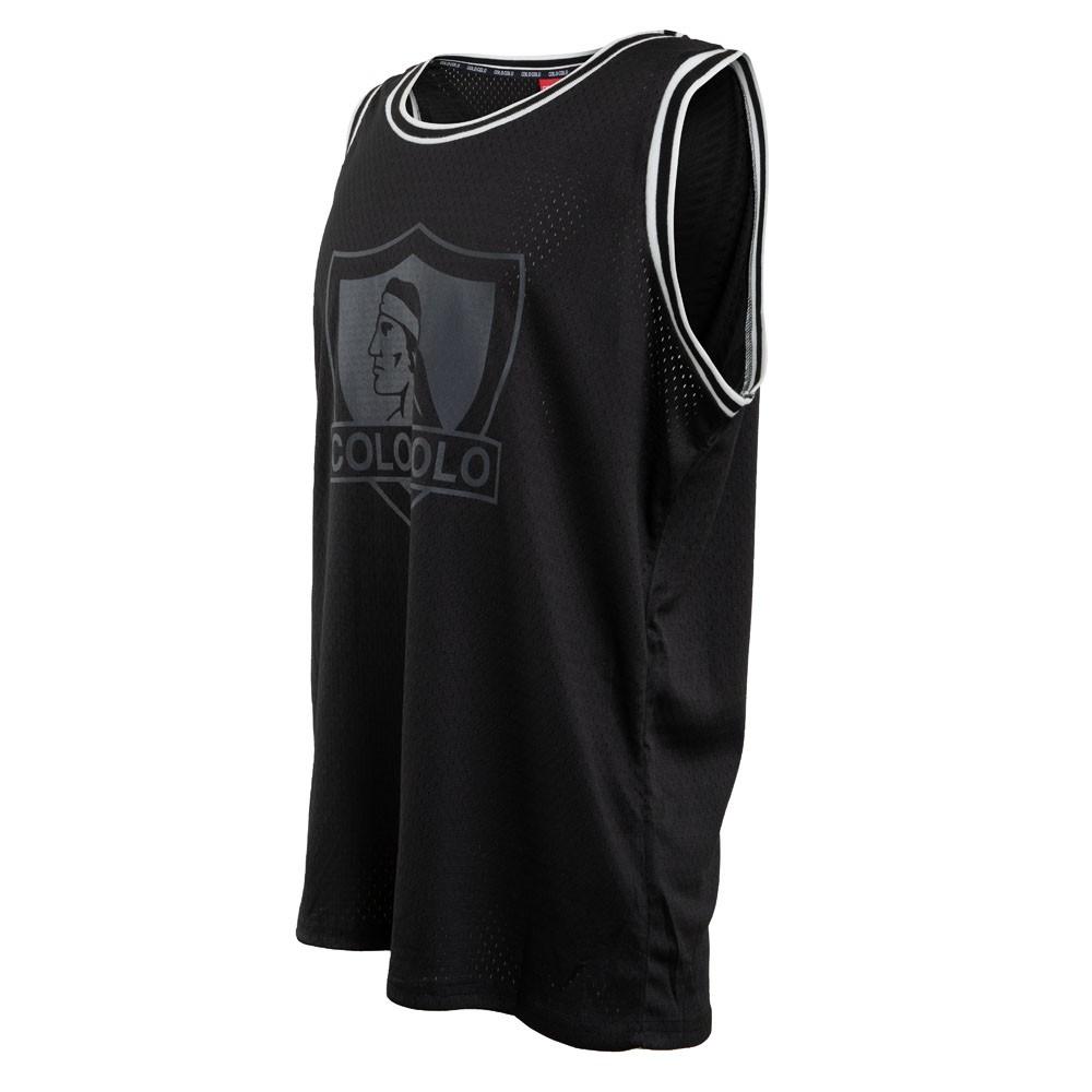Polera Colo Colo Urbano tank "Escudo Gris" Negra