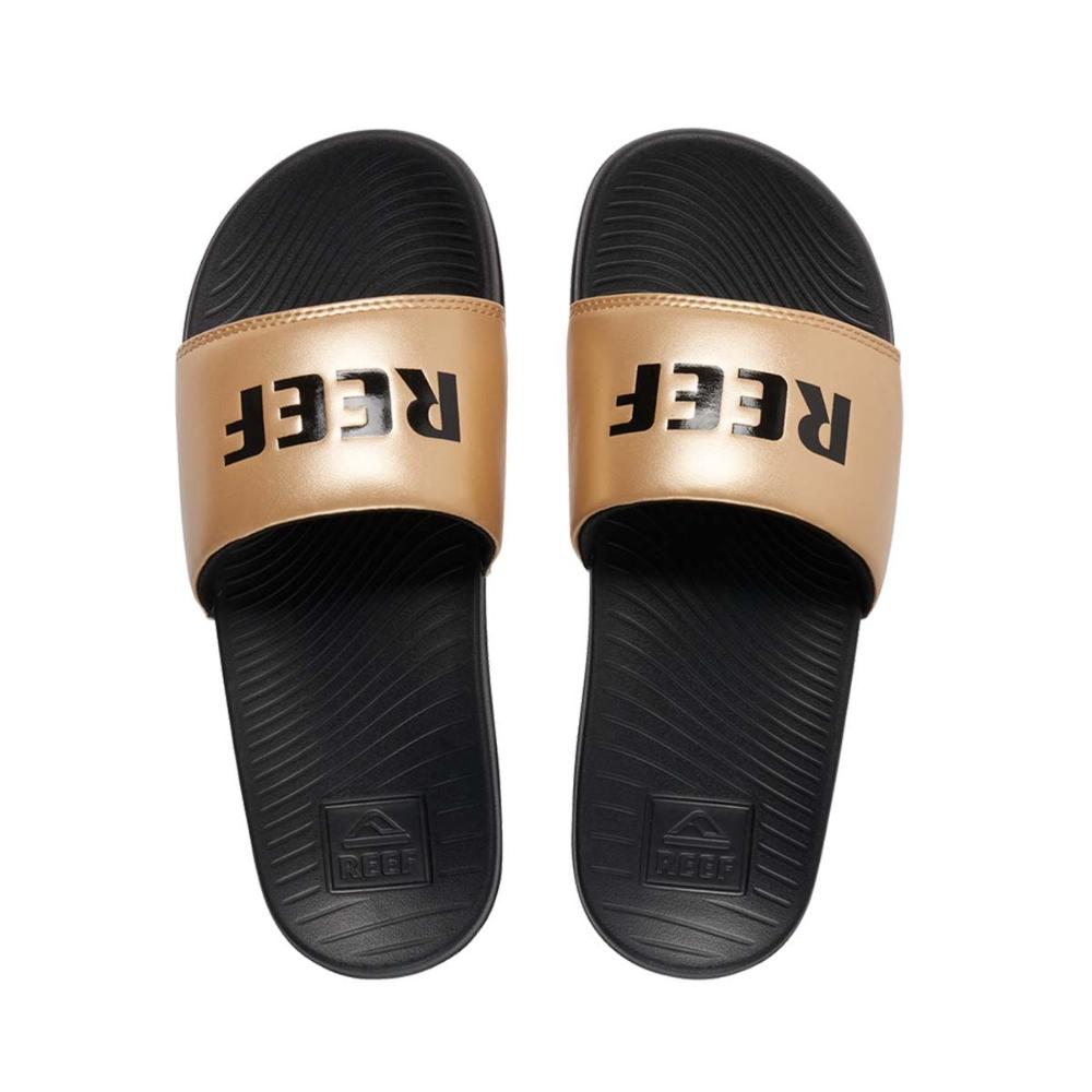Sandalia Women One Slide Metal Gold