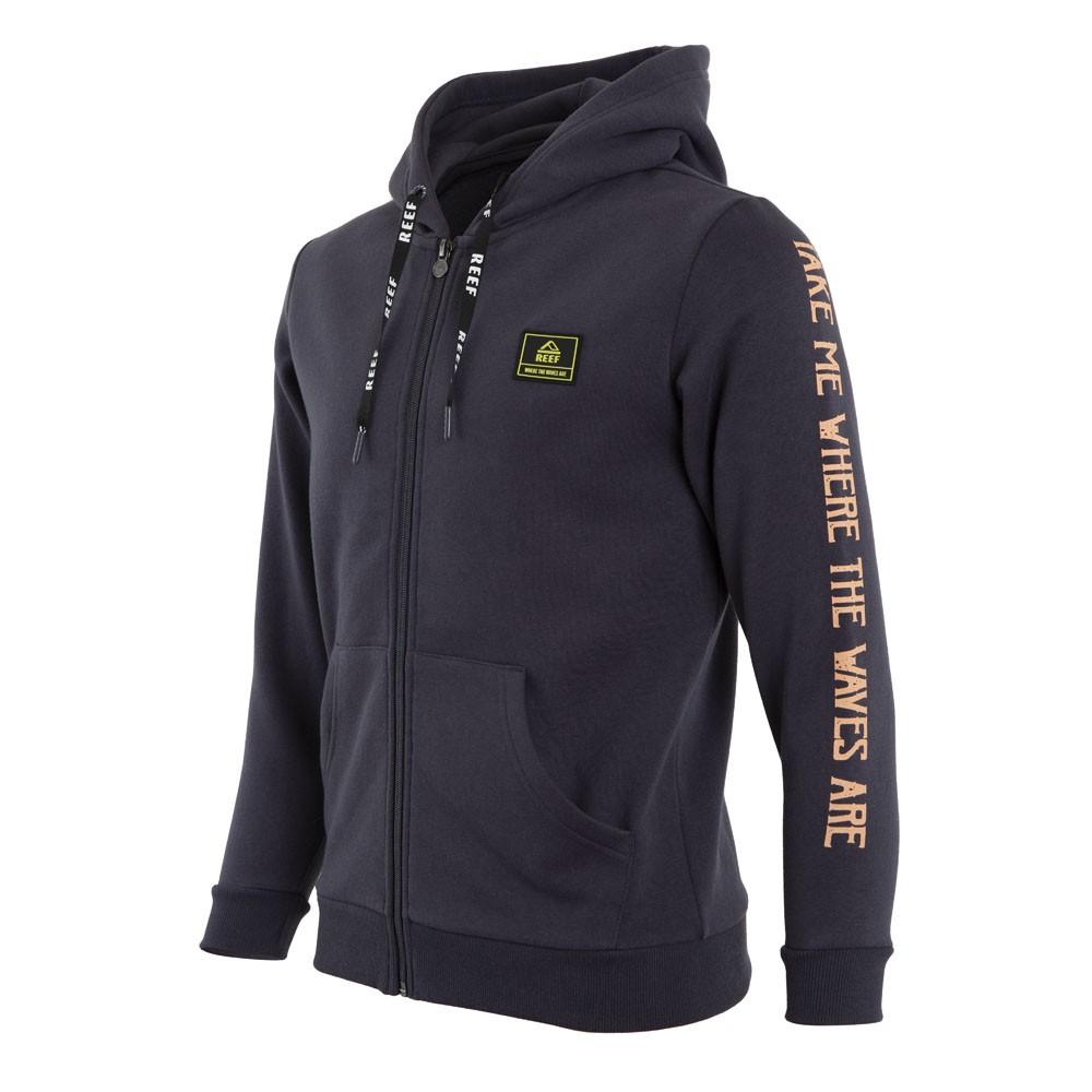 Poleron Full Zipper Kids Dark Grey Estampado