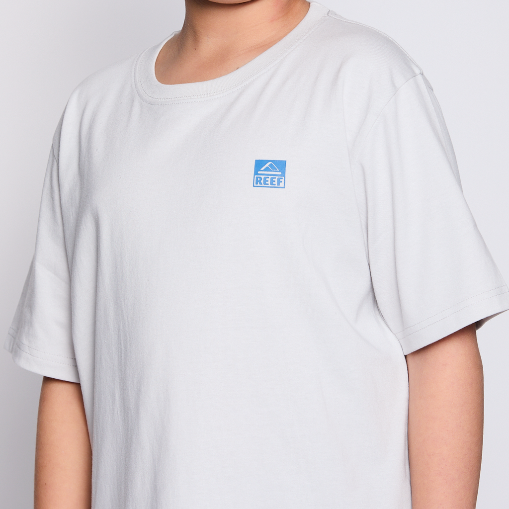 Polera Reef Kids Light Grey Logo Back