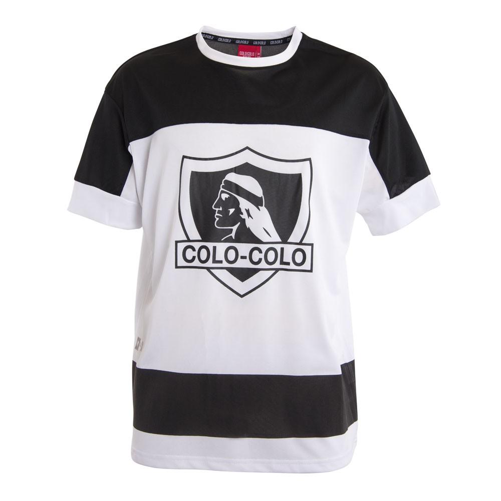 Polera Colo Colo Urbano Blanco y Negro '25 Escudo Front