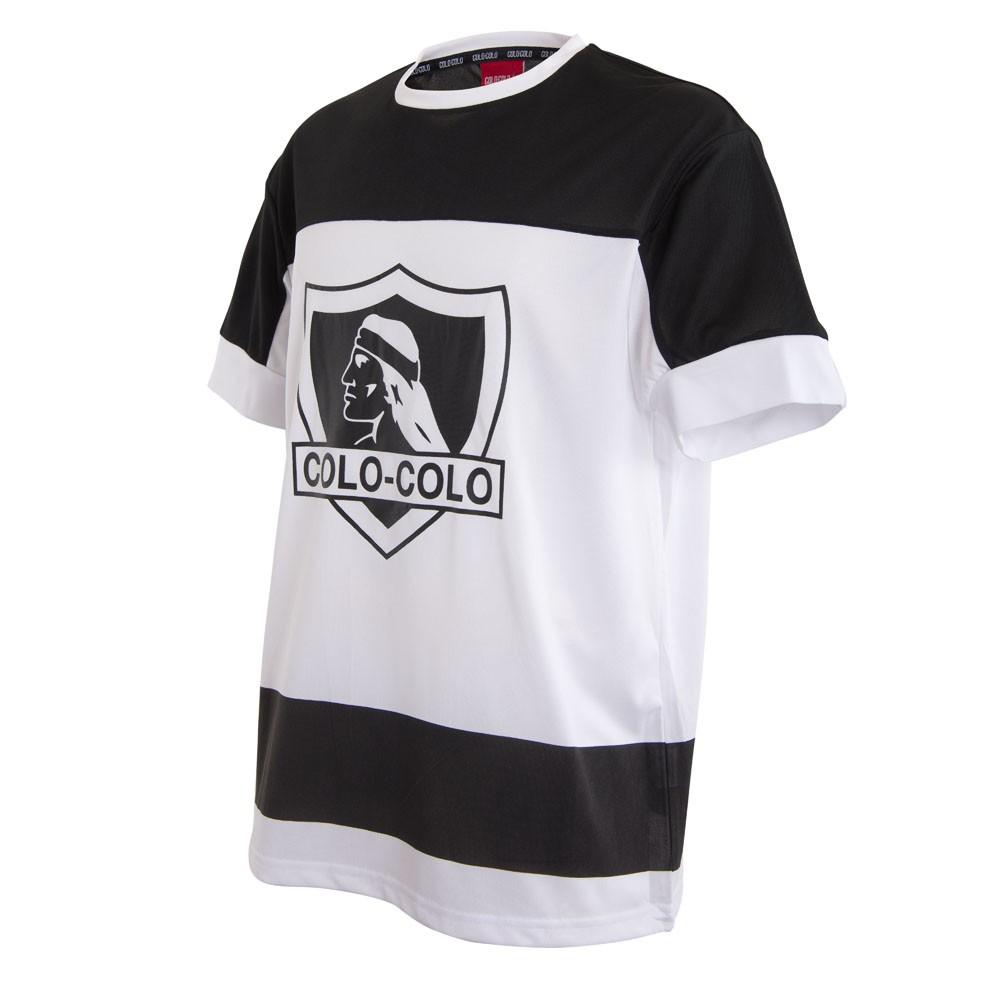 Polera Colo Colo Urbano Blanco y Negro '25 Escudo Front