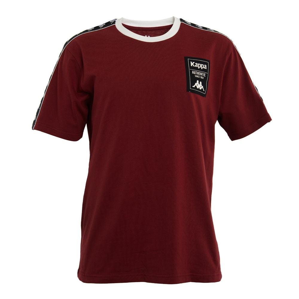Polera Men White Neck Burgundy Black