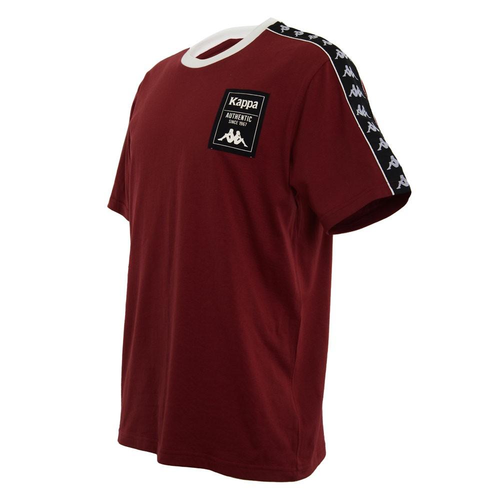 Polera Men White Neck Burgundy Black