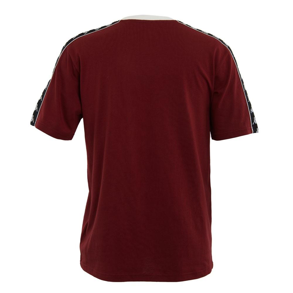 Polera Men White Neck Burgundy Black