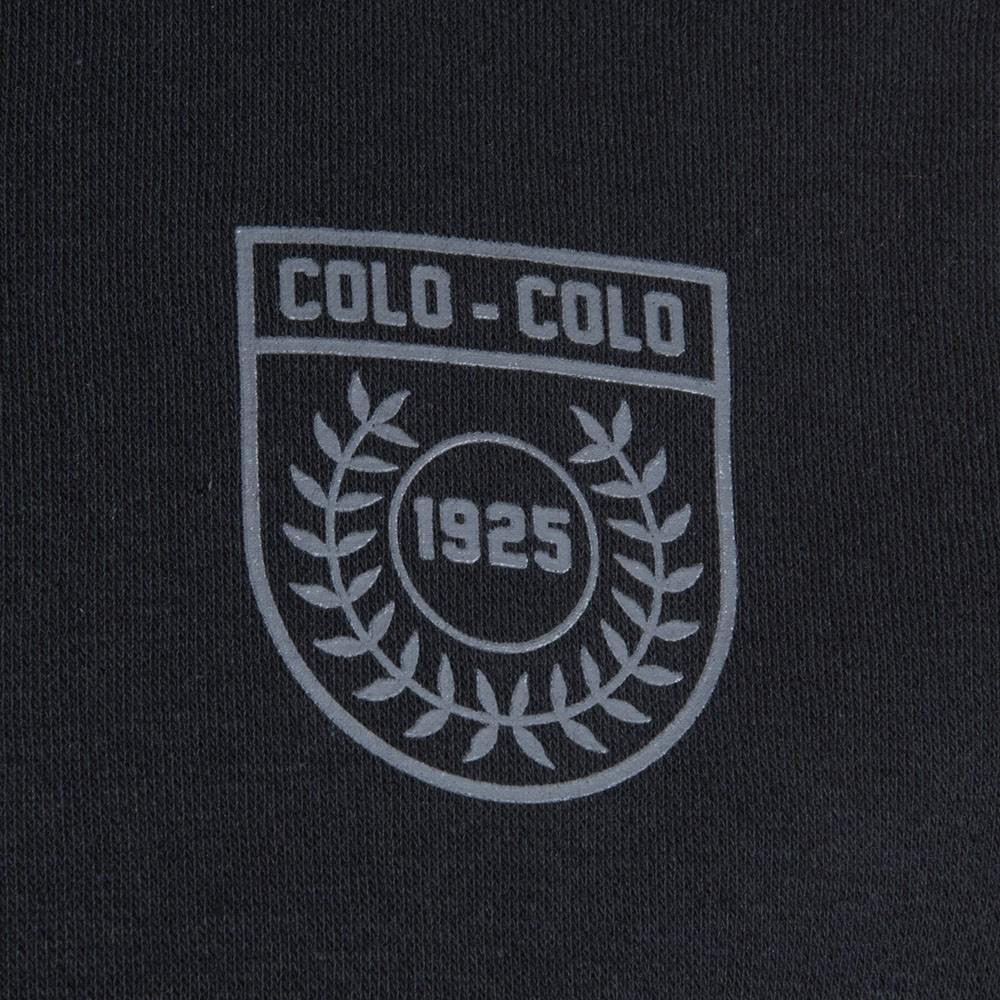Poleron Colo Colo Urbano Hoodie Negro Cacique Gris