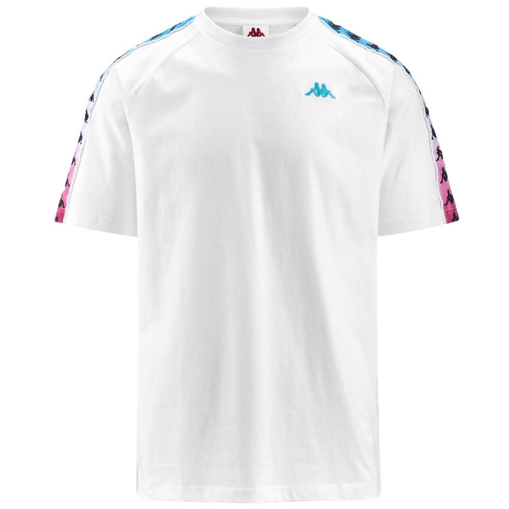 Polera Men Banda Coen Degrade White Turquiose Fuxia