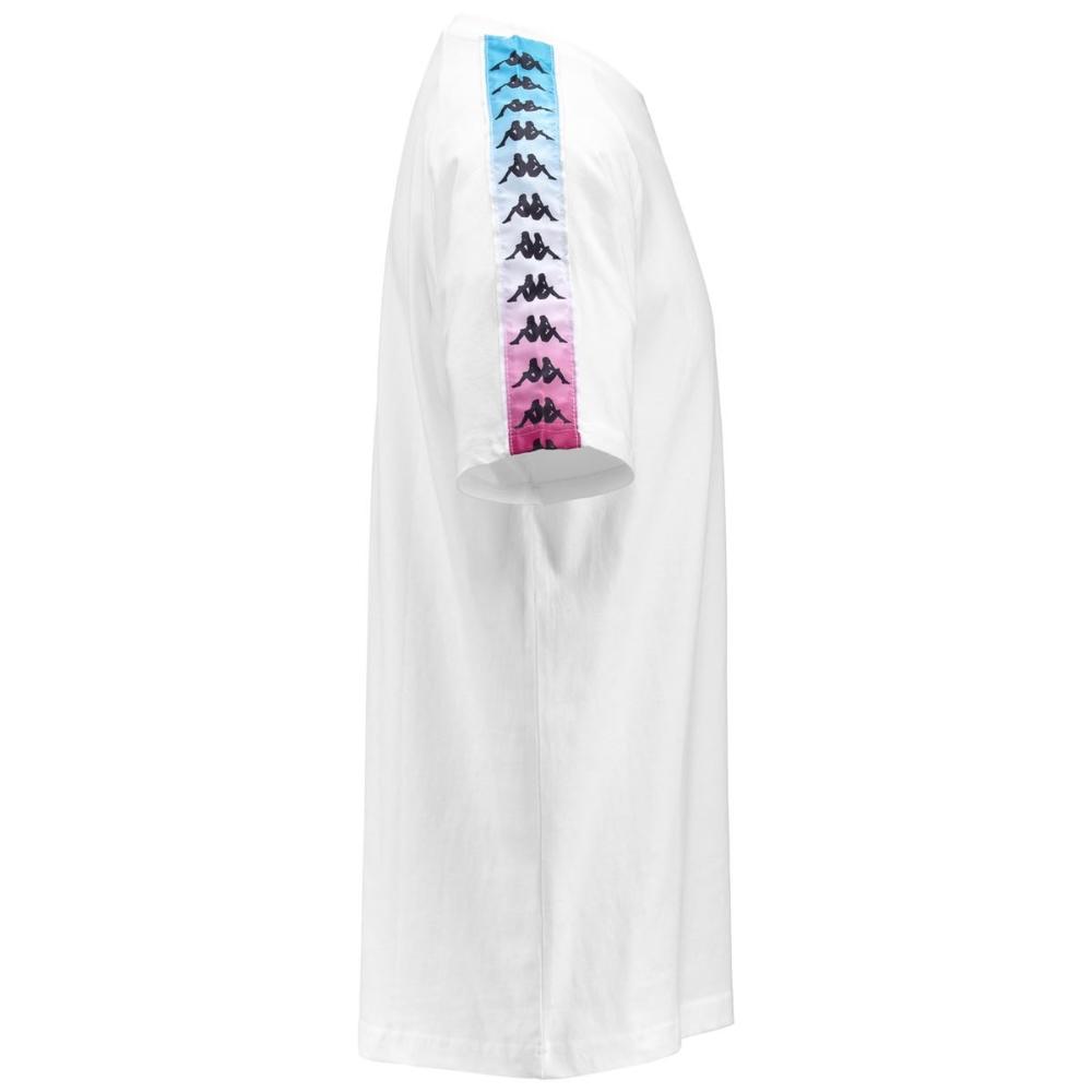 Polera Men Banda Coen Degrade White Turquiose Fuxia