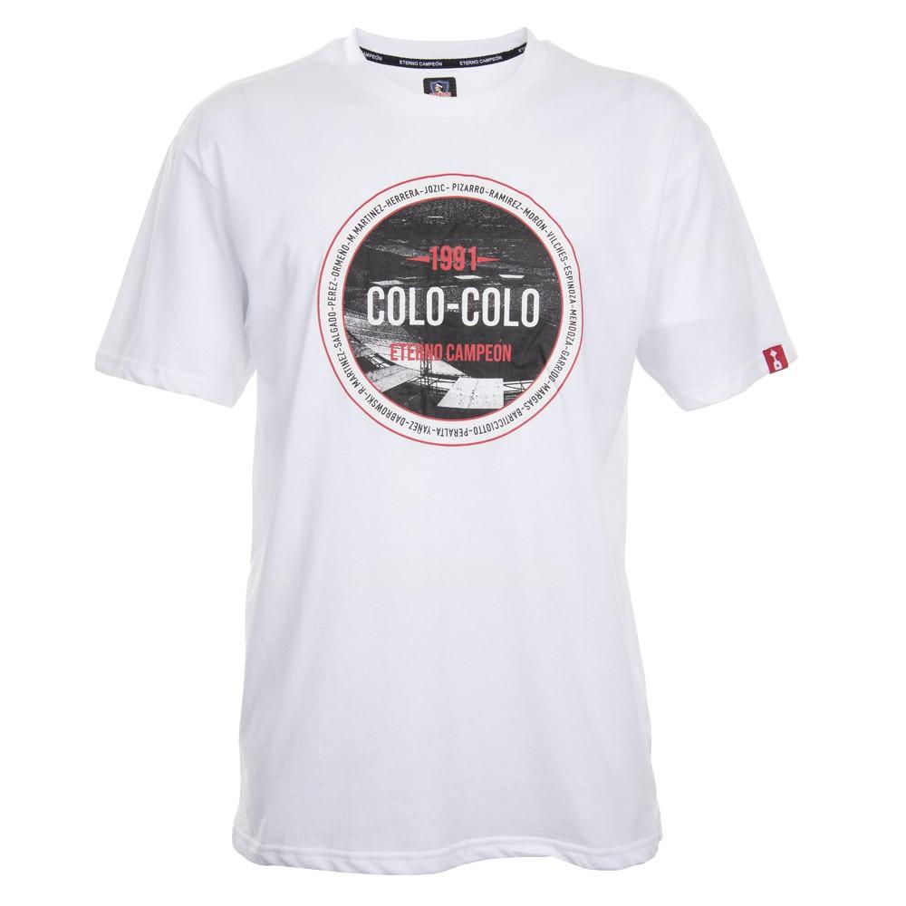 Polera Colo Colo Urbano " Eterno Campeón" Blanco