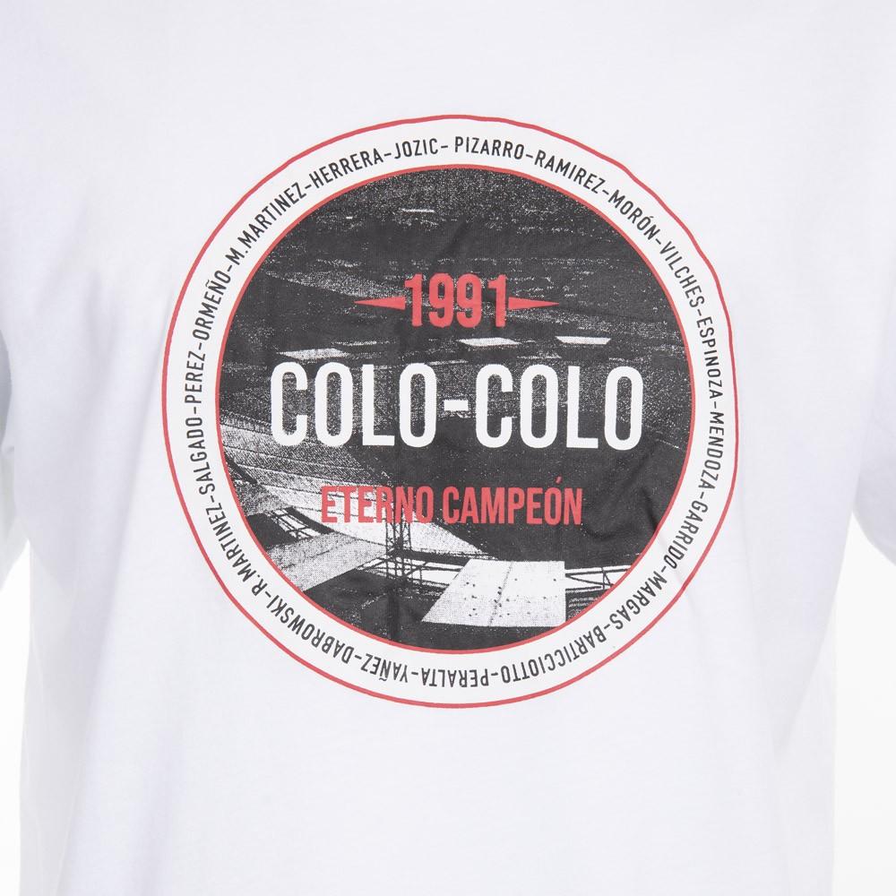 Polera Colo Colo Urbano " Eterno Campeón" Blanco