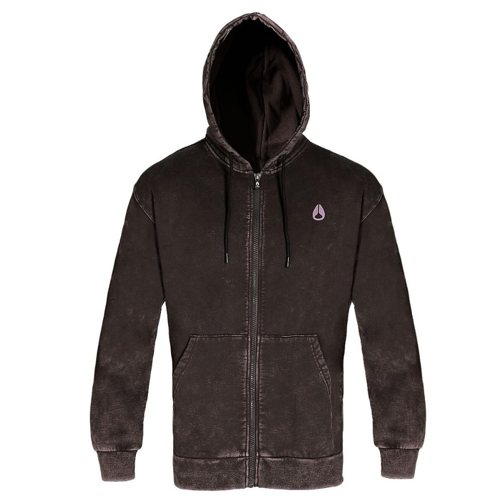 Poleron Men Full zipper "No Time To Stop" Black