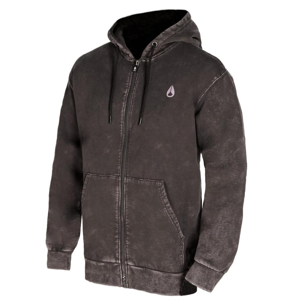 Poleron Men Full zipper "No Time To Stop" Black