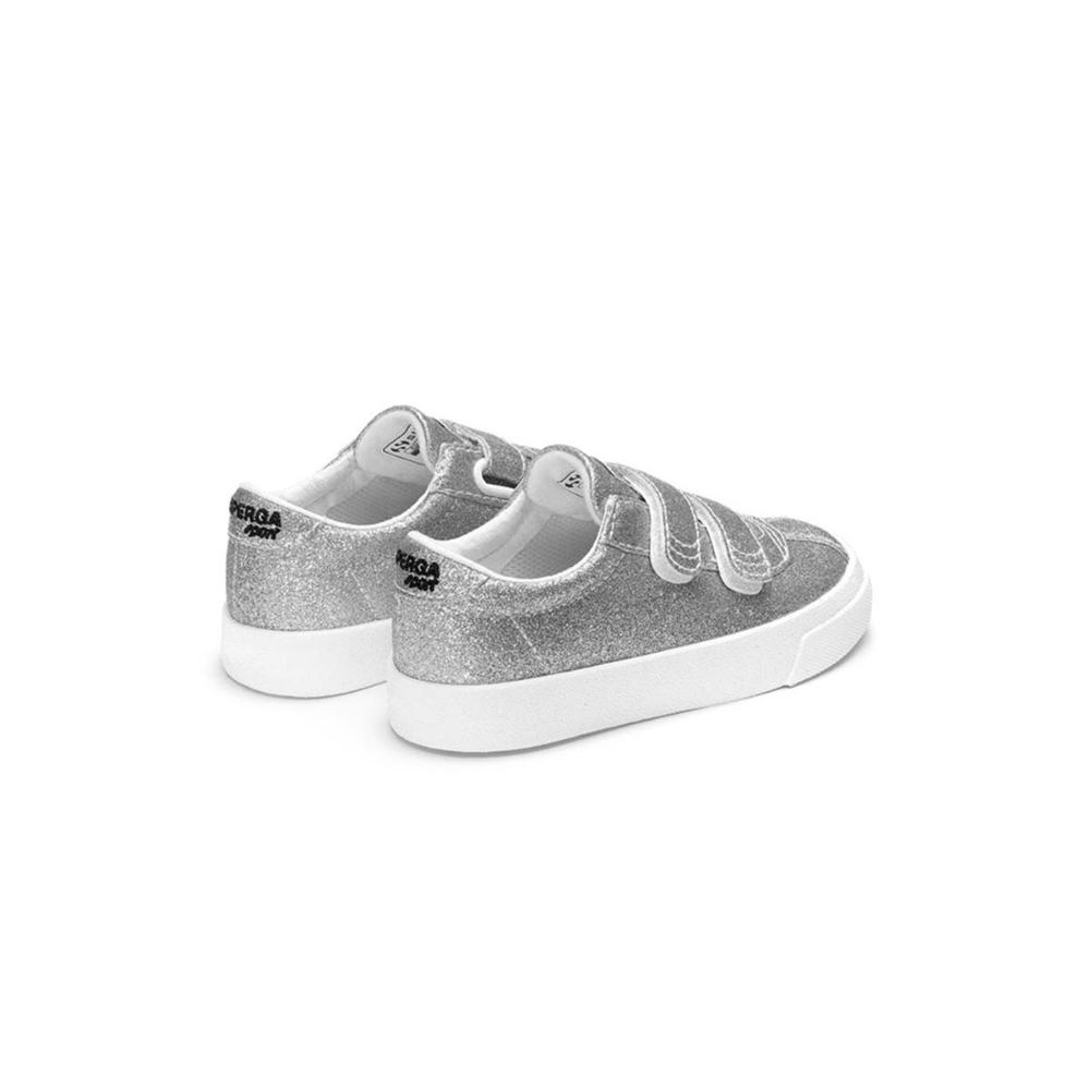 Zapatilla 2843 Kids Club S Strap Glitter Grey Silver