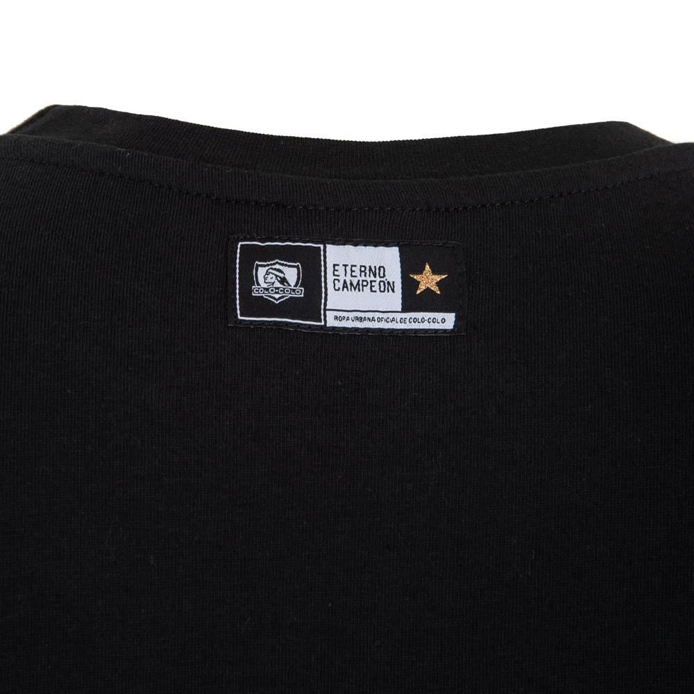Polera Colo Colo Urbano "Escudo Plateado" Negra