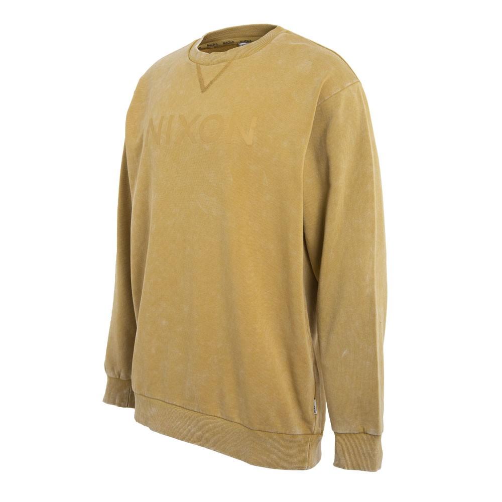 Poleron Men Crew Mustard Logo Front