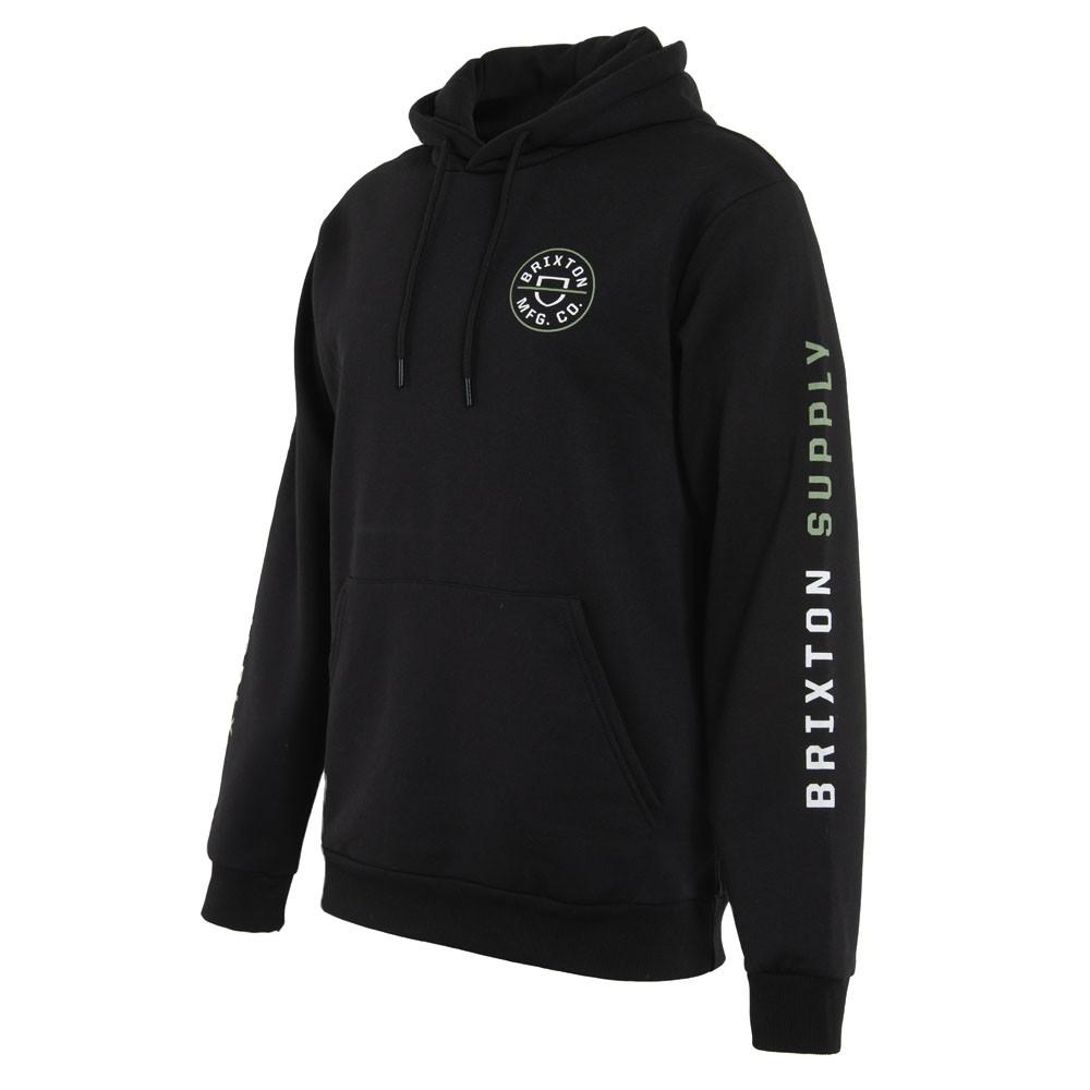 Poleron Men Hoodie Logo Black White Green