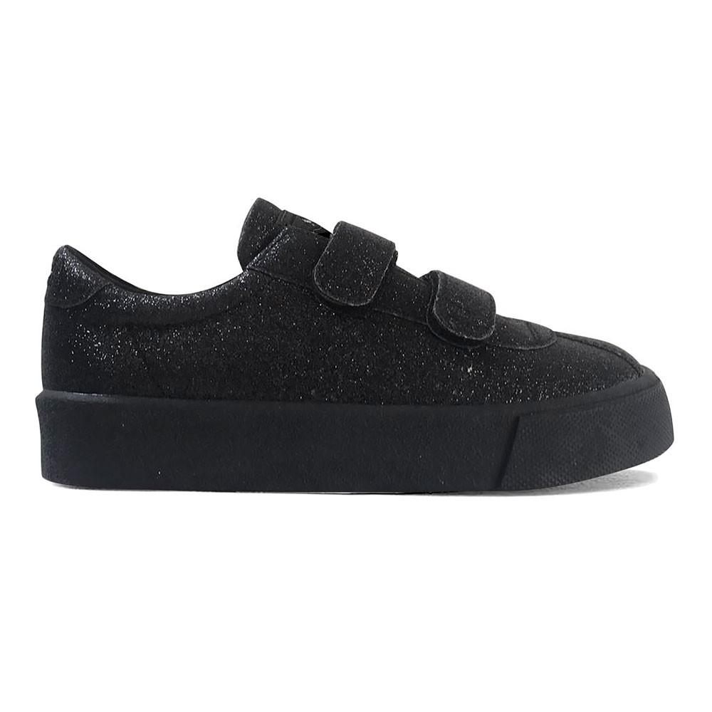 Zapatilla 2843 Kids CLUB STRAPS Glitter Black Superga