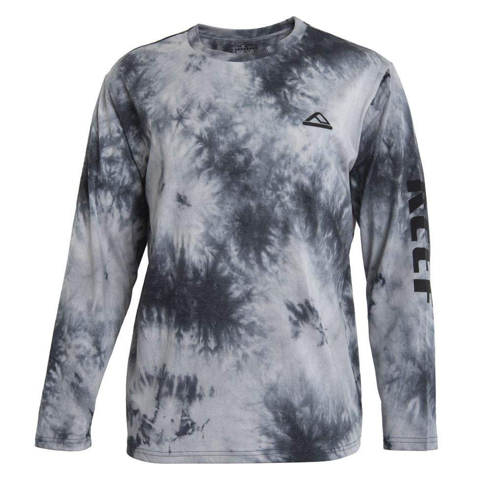 Polera Men Long Sleeve Tie Dye Grey Black