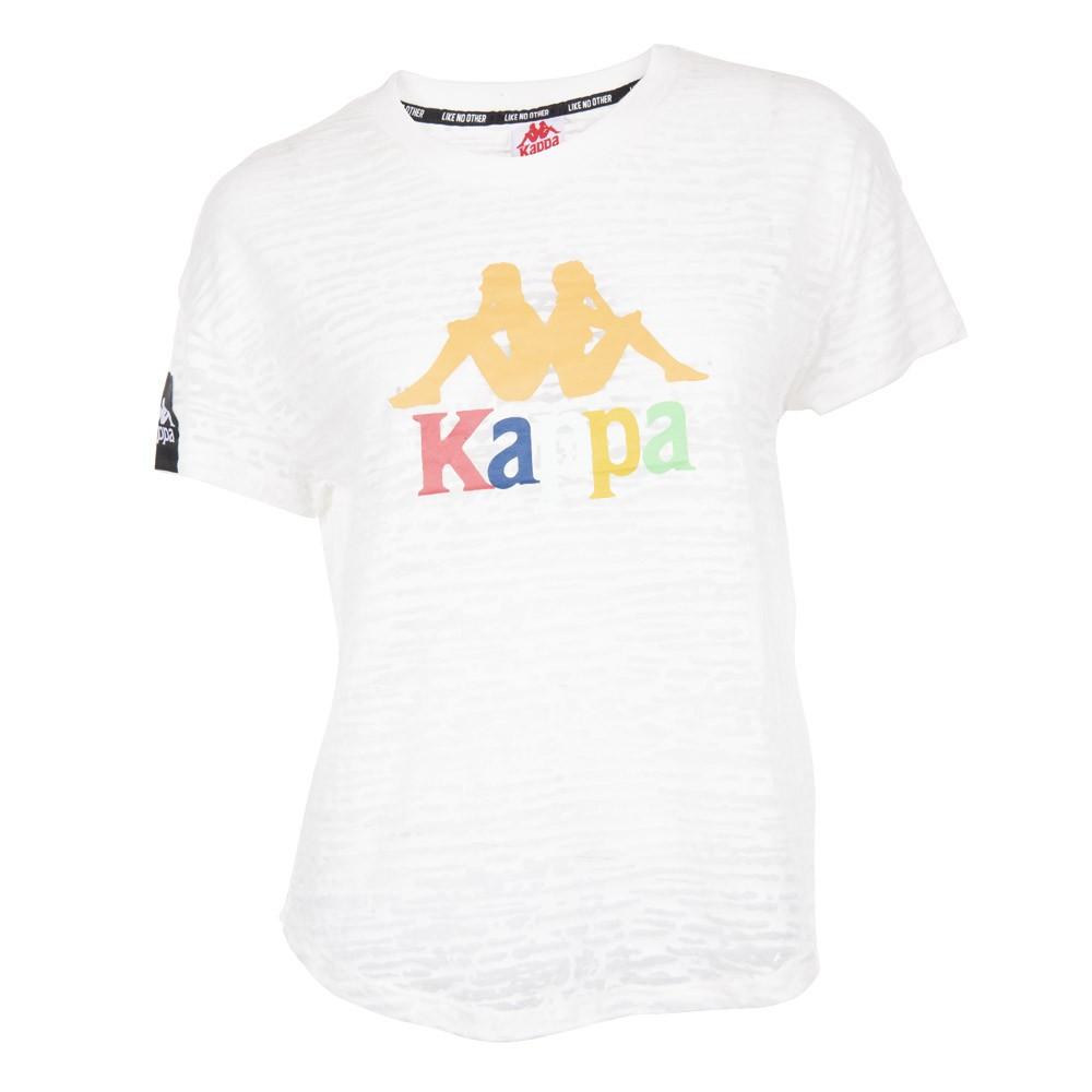 Polera Blanca Logo Multicolor