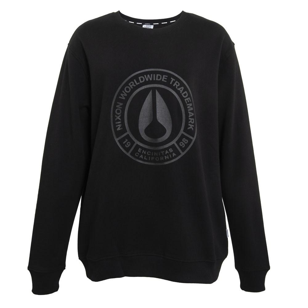 Polerón Crew Black Logo Front Black