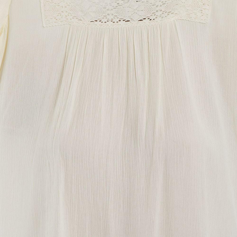Blusa Women Ethnic White Beige