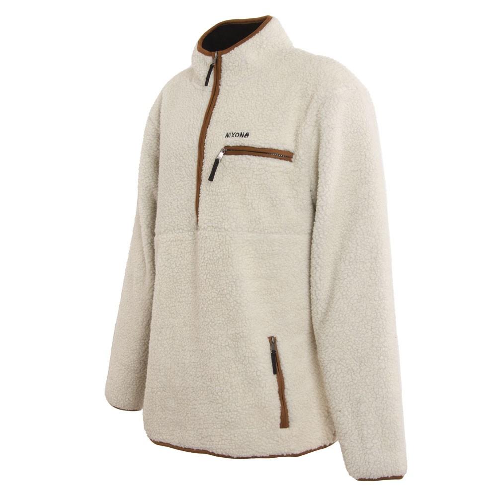 Poleron Men Sherpa Half Zip Beige Brown