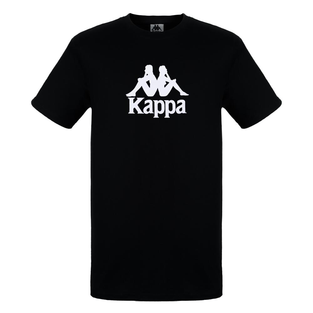 Polera Kappa Men Black Omini White Banda Back