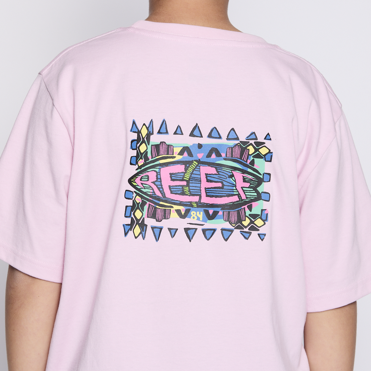 Polera Reef Kids Pink Logo Back