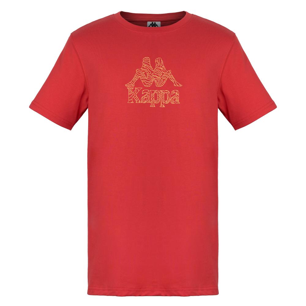 Polera Kappa Men Logo Topographic Red