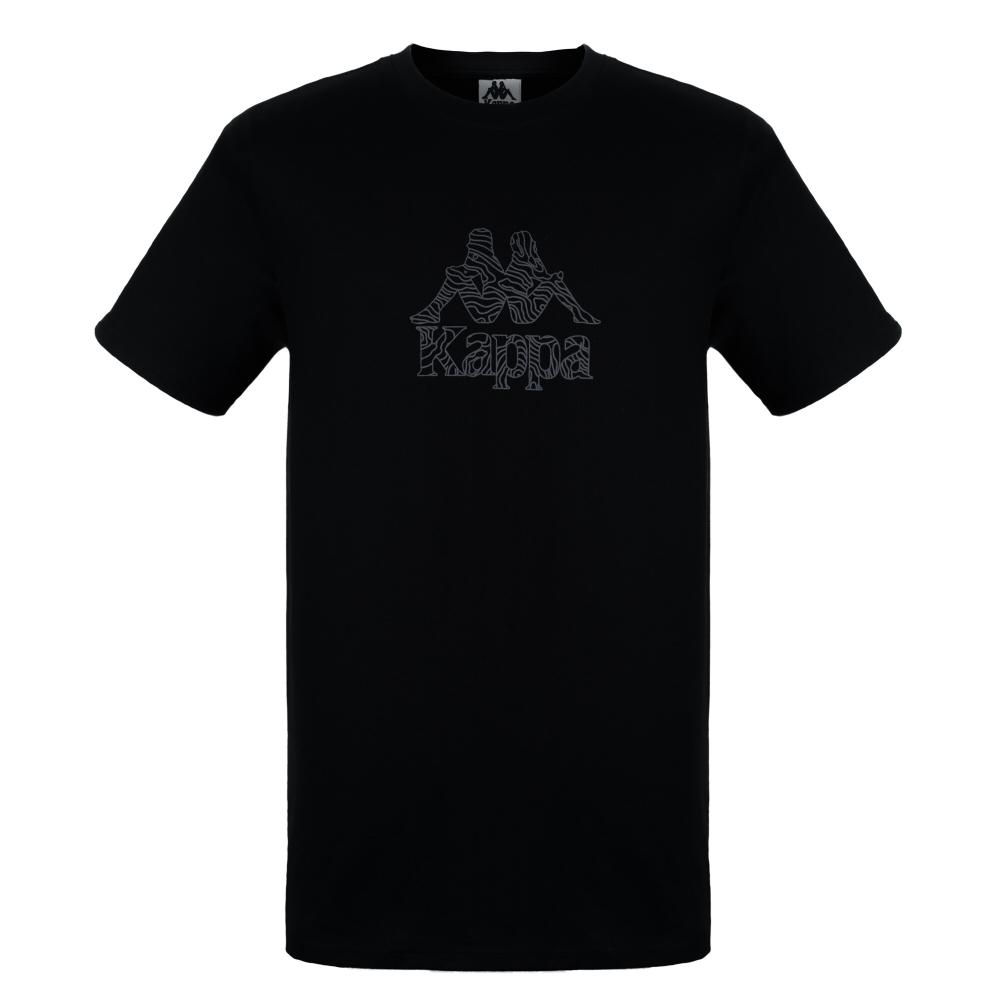 Polera Kappa Men Logo Topographic Black